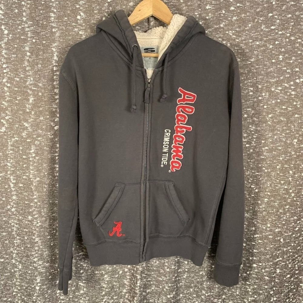 Alabama Crimson Tide Sherpa Lined Hoodie Full Zip‎ Stadium Athletics Women's XL